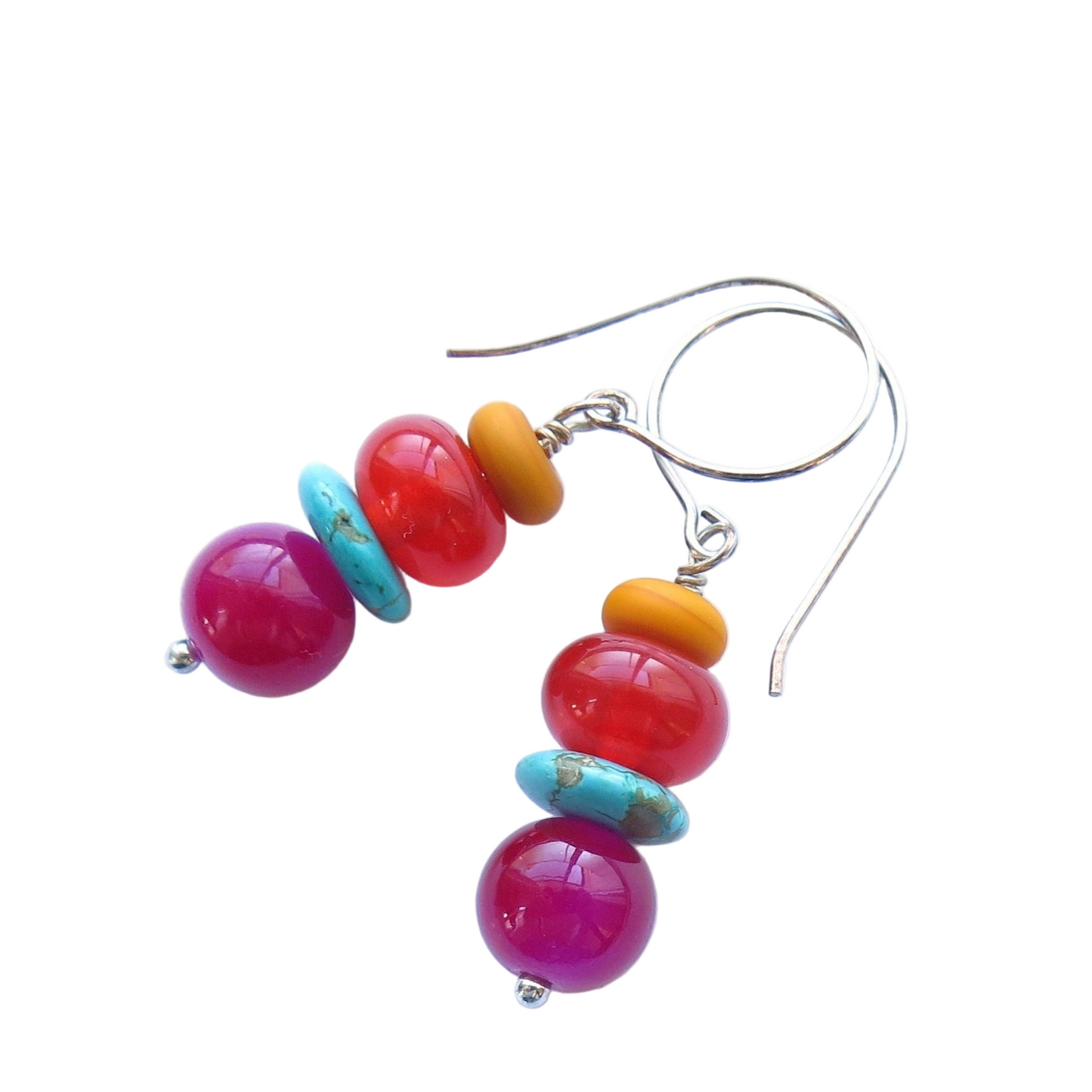 Sunset shades glass beaded drop earrings