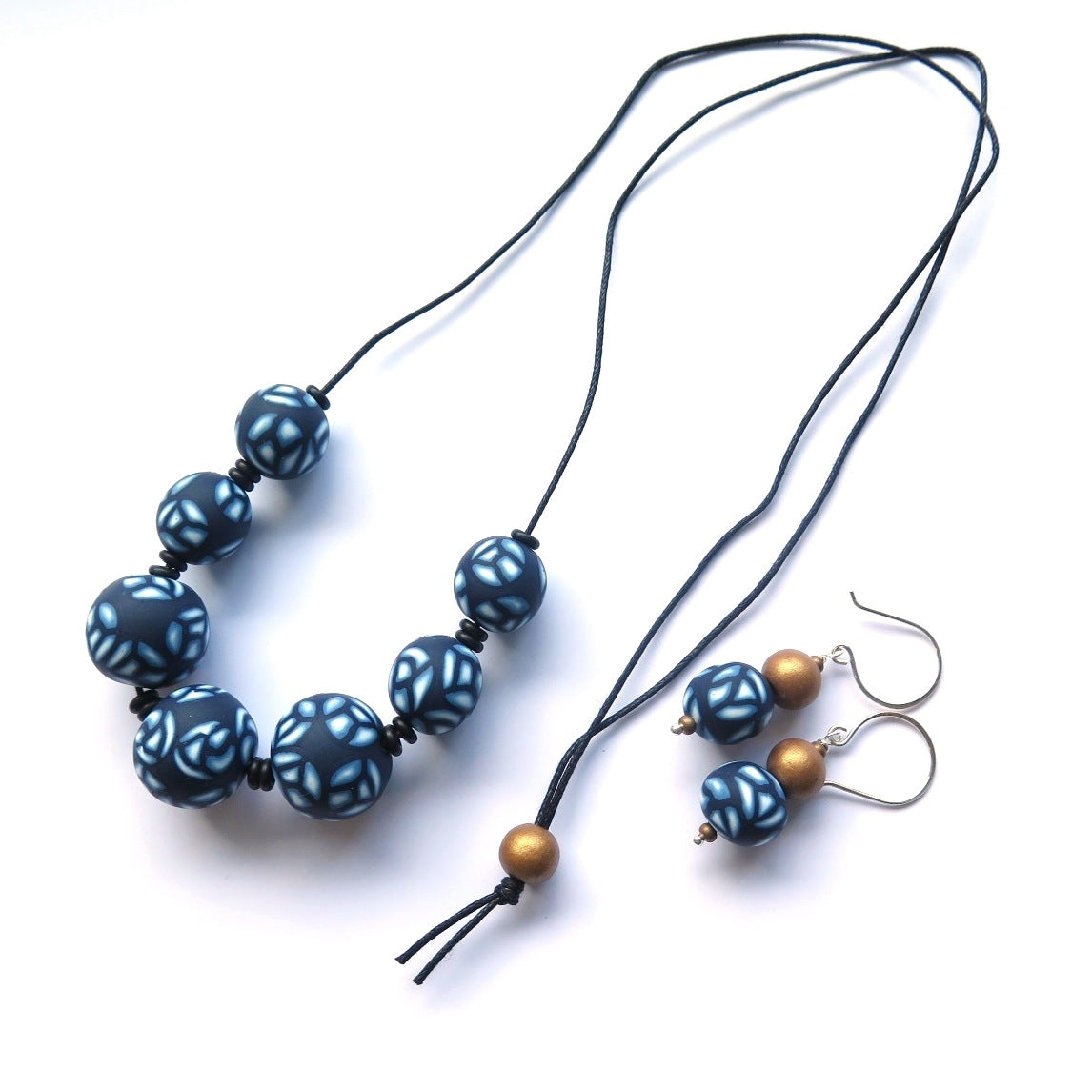 Navy Rose statement necklace