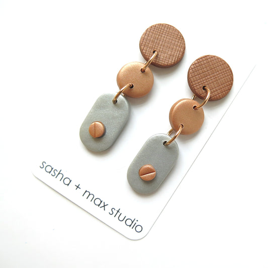 Rivet Drop Earrings Style 2