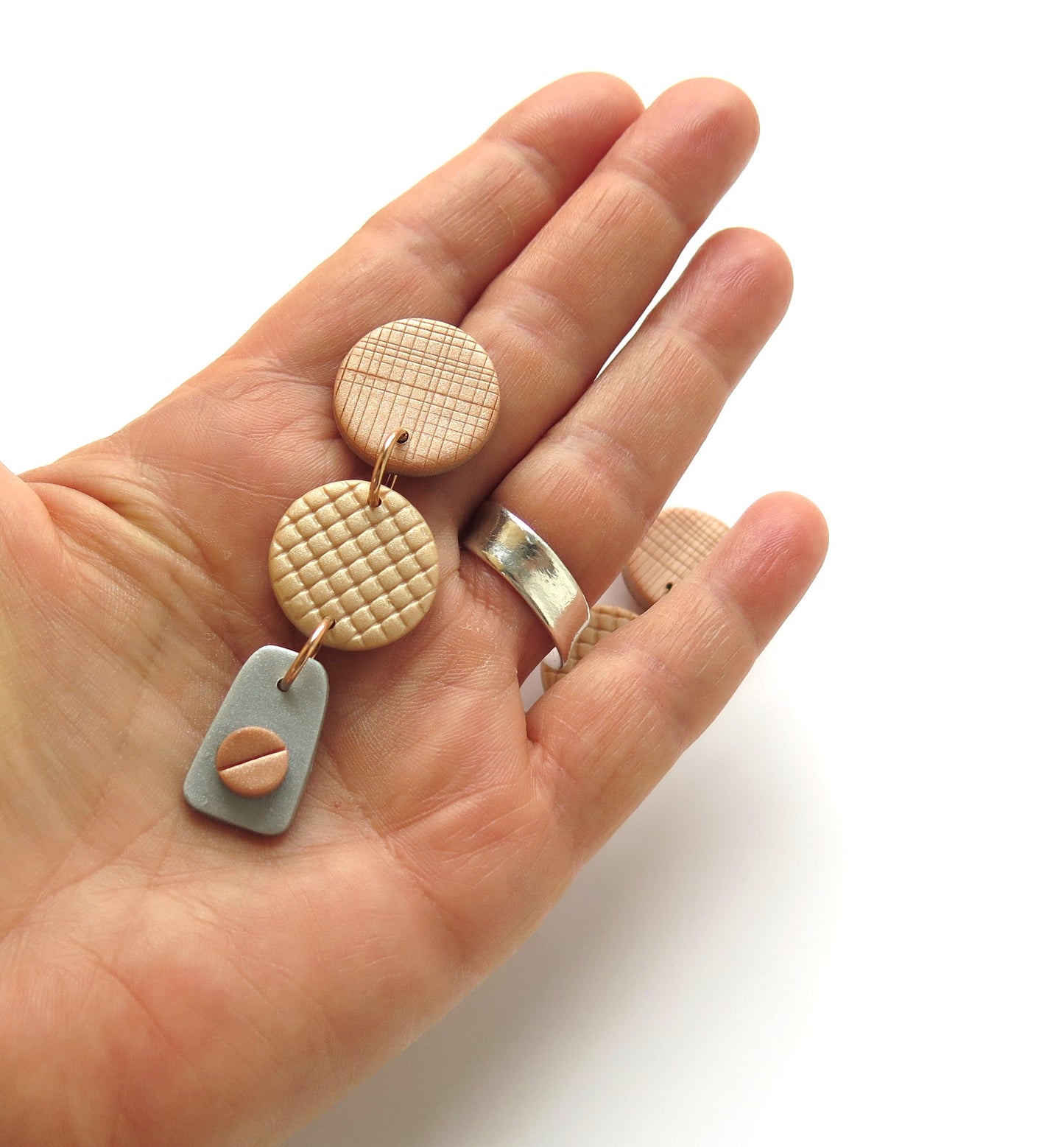 Rivet Drop Earrings Style 1