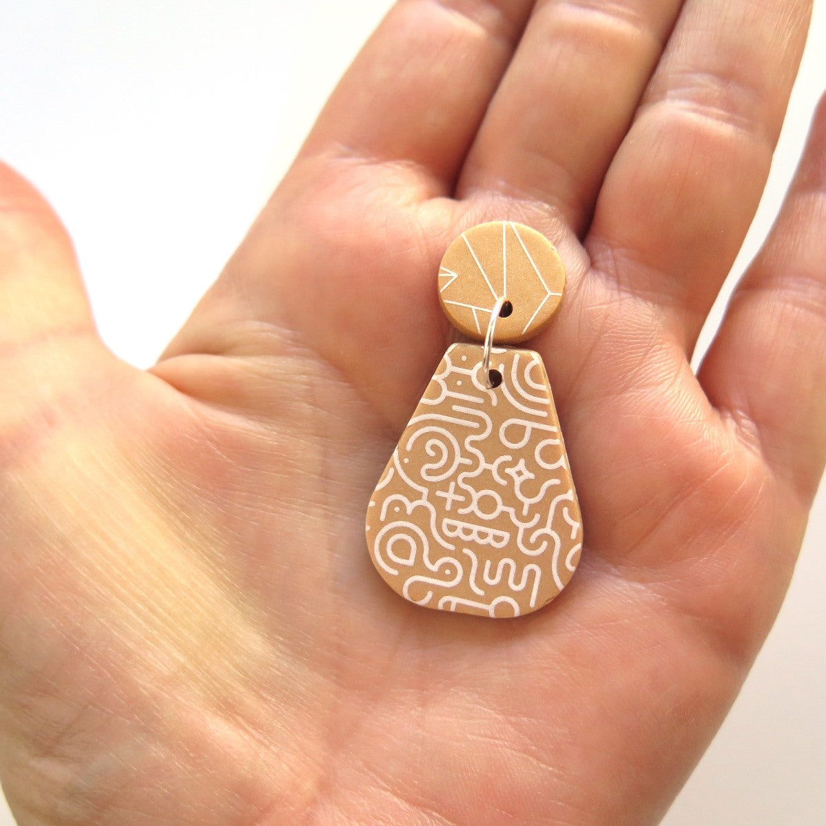 Gold Drop Statement Earrings - flat pear