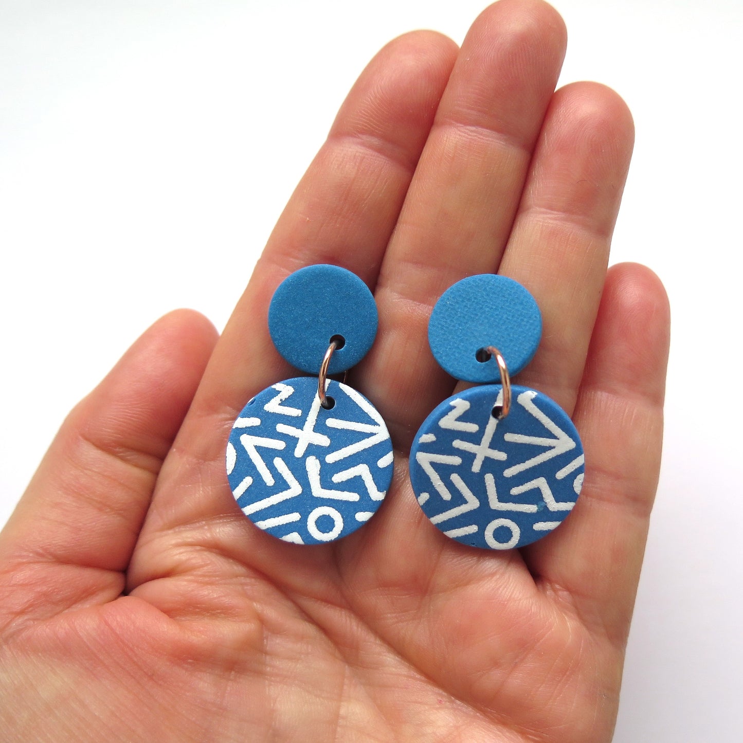 Mega Memphis Blues Earrings - small disc