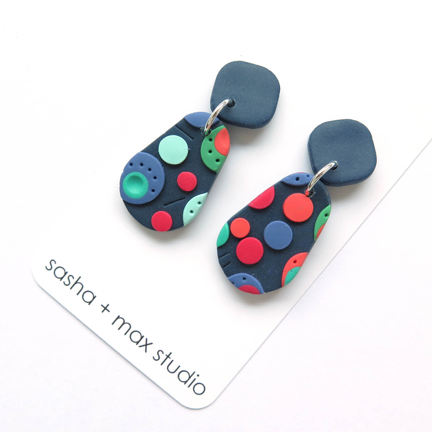 Dots multicolour earring - Pear and square