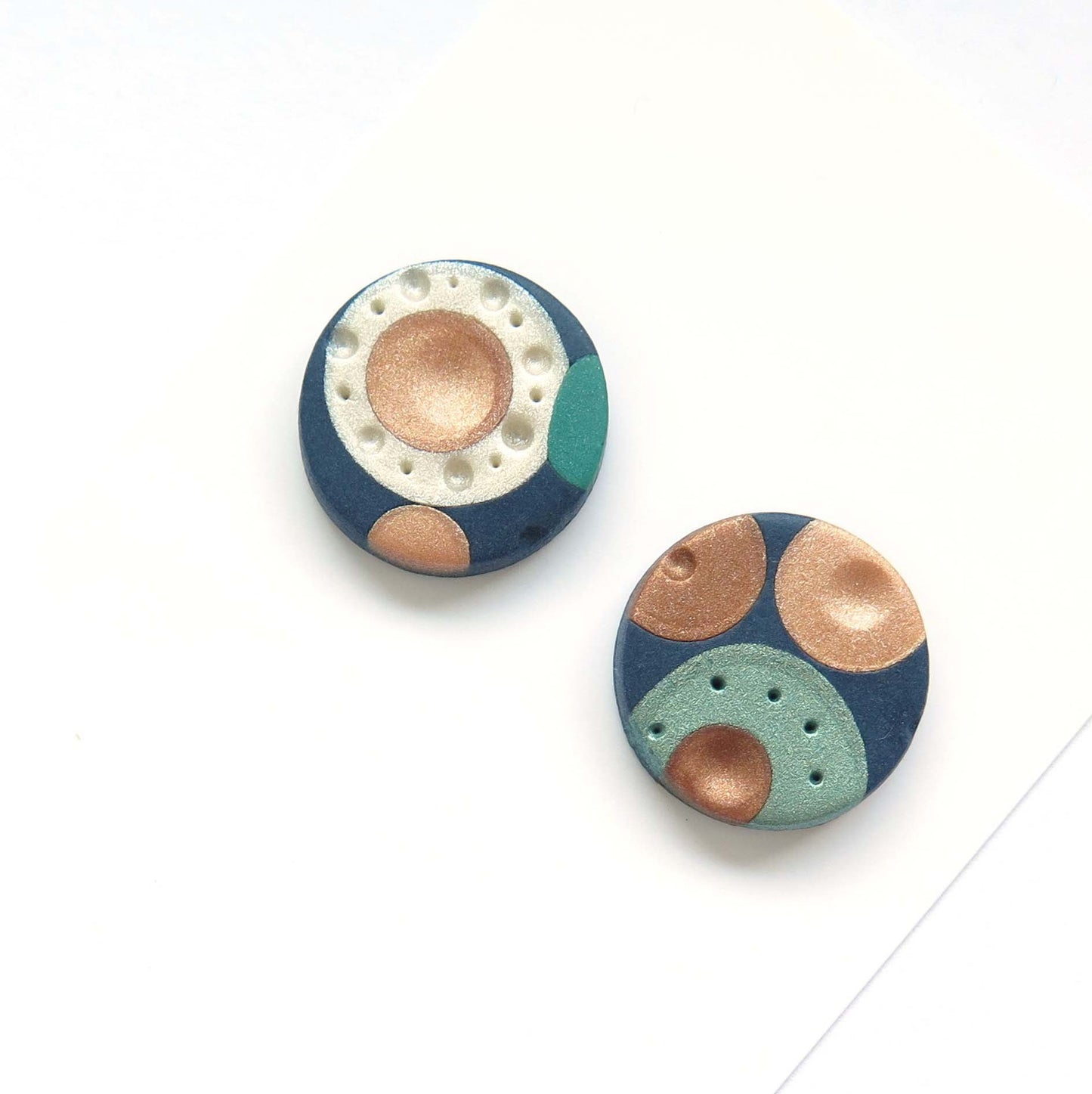 Metallic Dots Stud earrings 2 pairs