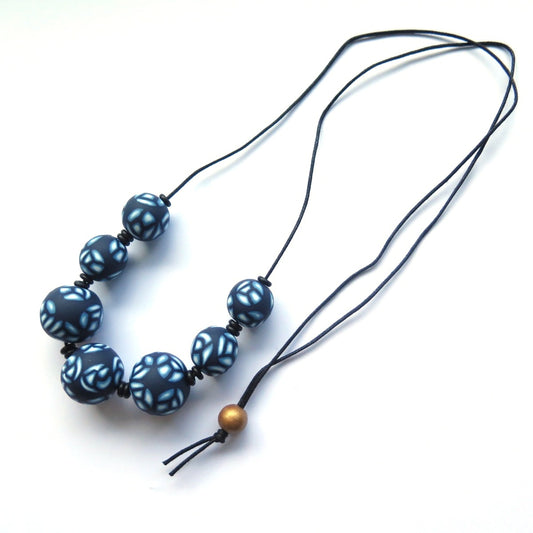 Navy Rose statement necklace